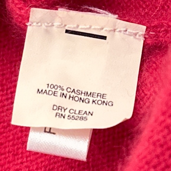 Express Design Studio Y2K strawberry red cashmere v-neck short sleeve sweater - Picture 10 of 10